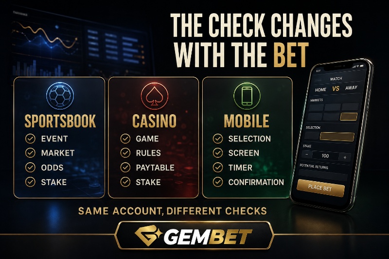 Online betting checks for sportsbook casino and mobile betting on Gembet